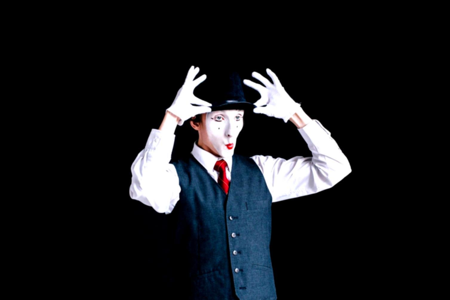 Close-up of an actor's expressive face during a performance exercise